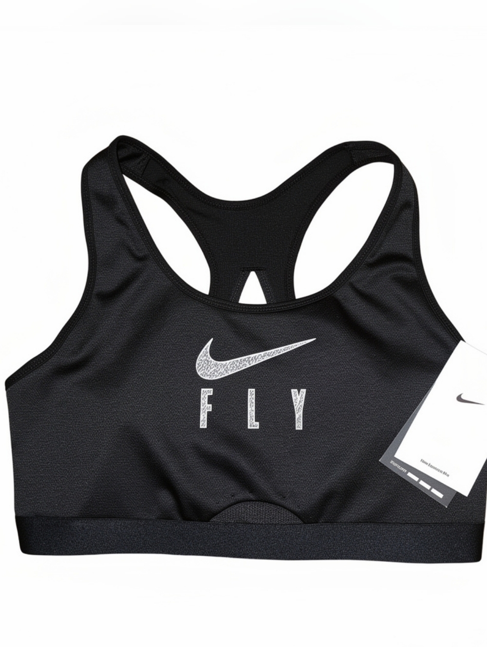 NIKE Maximum Compression Sports Bra Black With "Fly" Graphic Sz M Cup C-E NWT